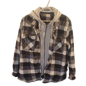 Men's size medium plaid jacket/hoodie combo